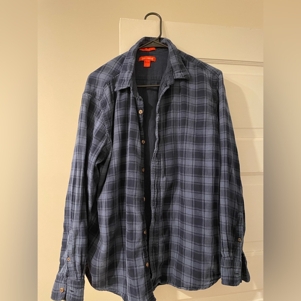 Joe Fresh Navy Plaid Shirt